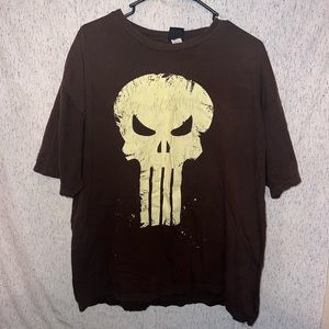 The Punisher Brown Marvel Mad Engine Shirt